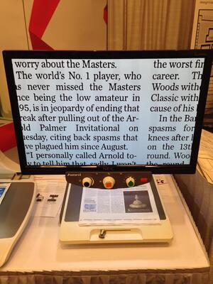 Screen magnifier software displayed on a screen